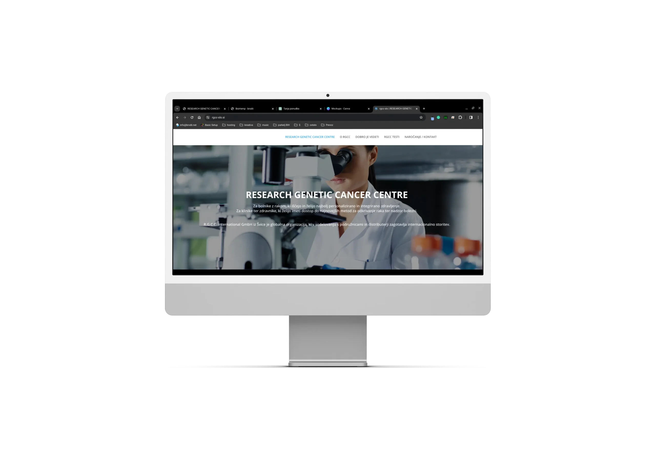 RESEARCH GENETIC CANCER CENTRE – website screenshot